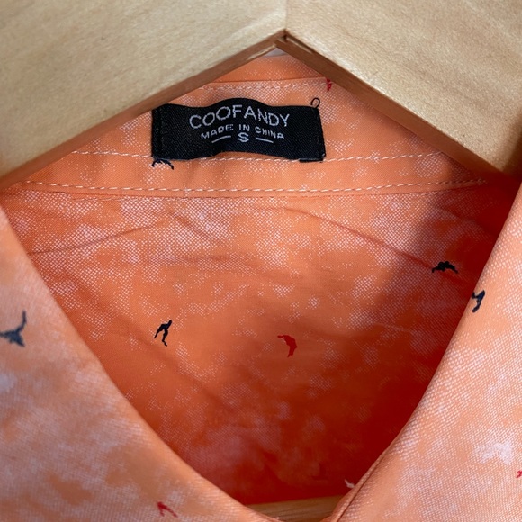 Coofandy Fresh Designer • Orange Casual Print Buttoned Down Longsleeve Shirt - Picture 3 of 14